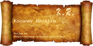 Kocsner Rozália névjegykártya